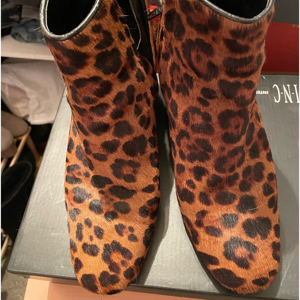 Zara calf-hair leopard ankle boots